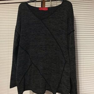 Akira marled grey, asymmetrical sweater